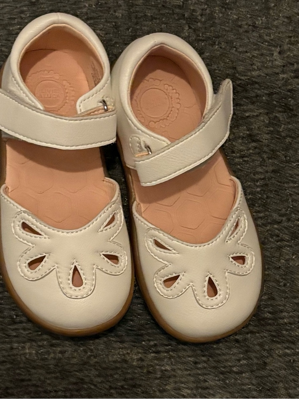 Livie & Luca White Mary Jane Shoes with Pink Insole